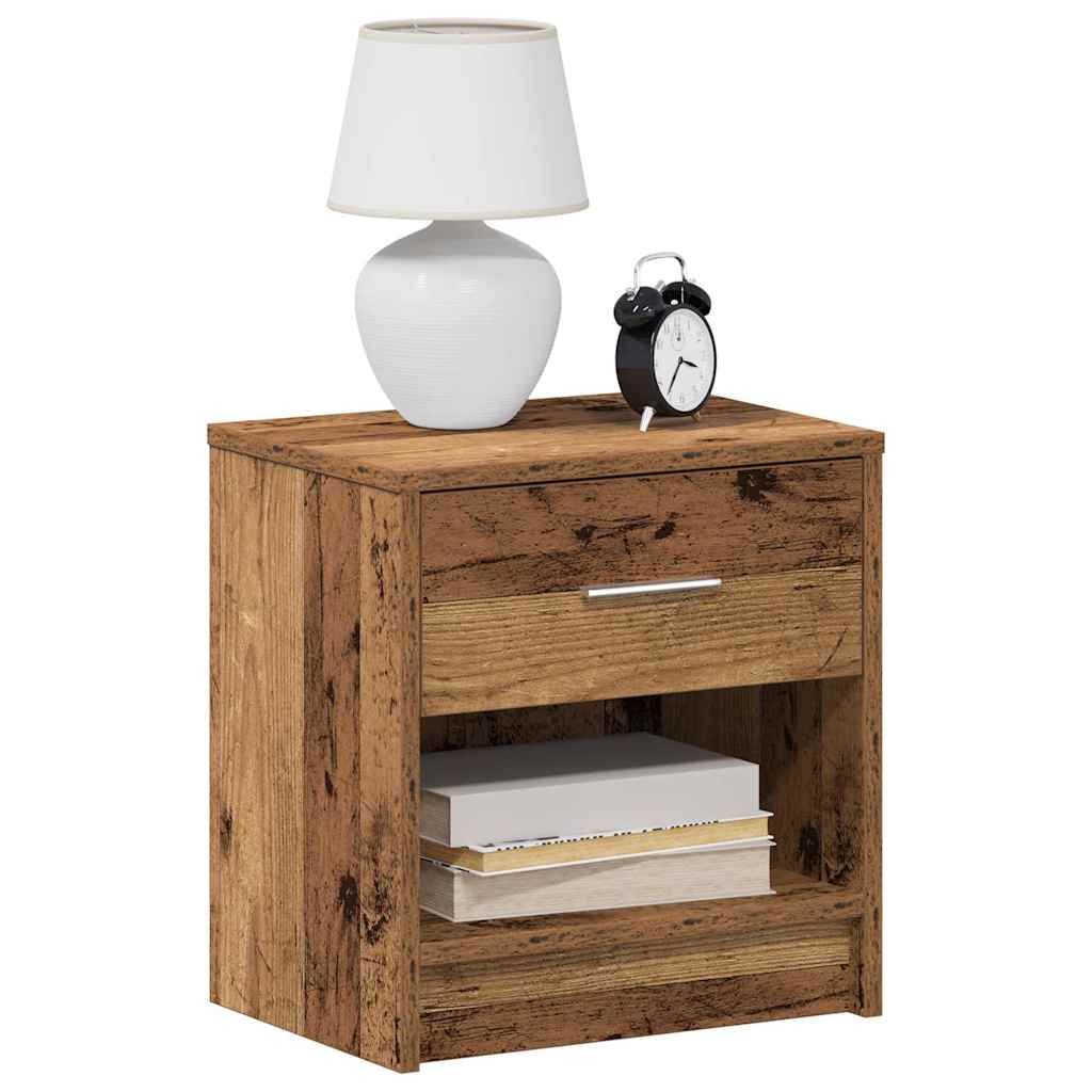 Nattbord 2 stk med skuff gammelt tre 39x28x41 cm vidaXL