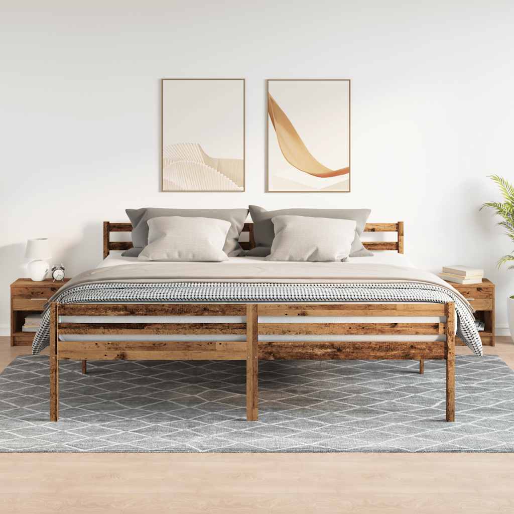 Nattbord 2 stk med skuff gammelt tre 39x28x41 cm vidaXL