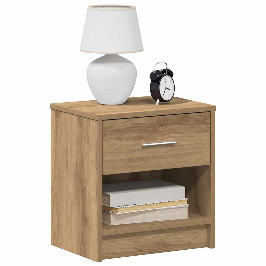 Nattbord med skuff artisan eik 39x28x41 cm vidaXL