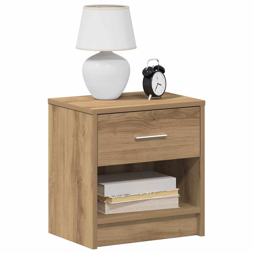 Nattbord 2 stk med skuff artisan eik 39x28x41 cm vidaXL
