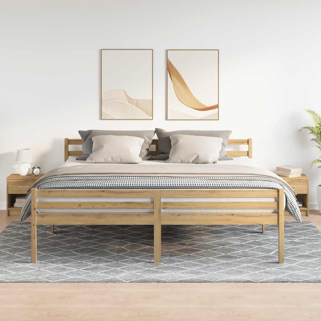 Nattbord 2 stk med skuff artisan eik 39x28x41 cm vidaXL