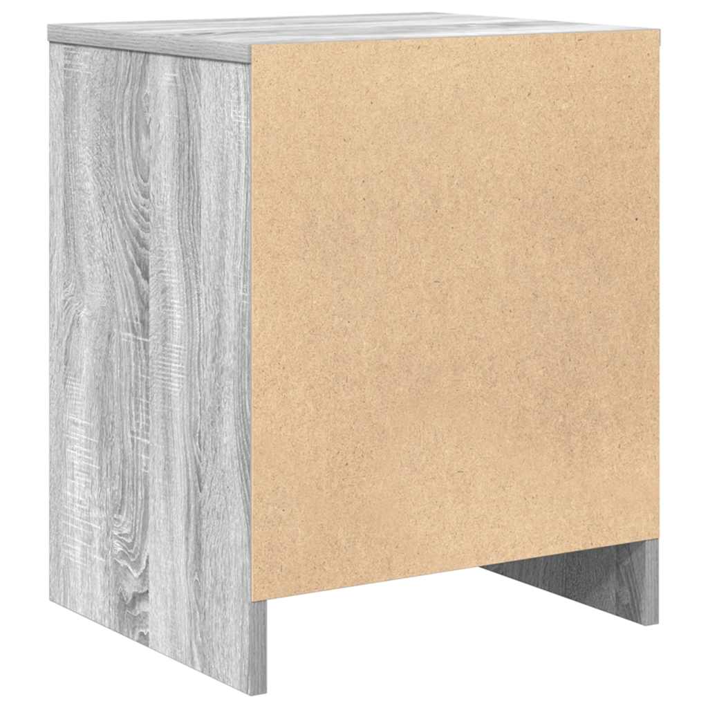 Nattbord med skuff grå sonoma 40x34x50 cm