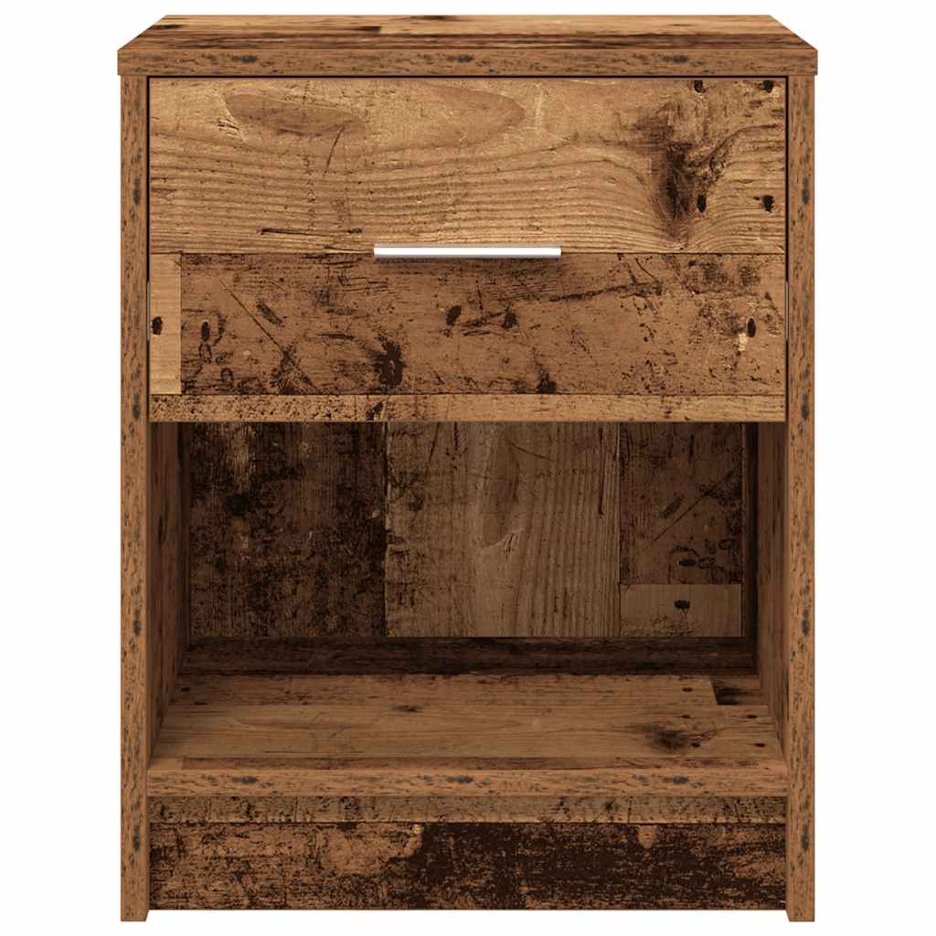 Nattbord 2 stk med skuff gammelt tre 40x34x50 cm