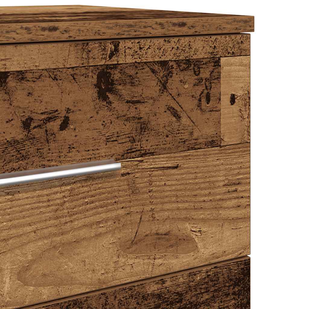 Nattbord 2 stk med 2 skuffer gammelt tre 40x36x50 cm