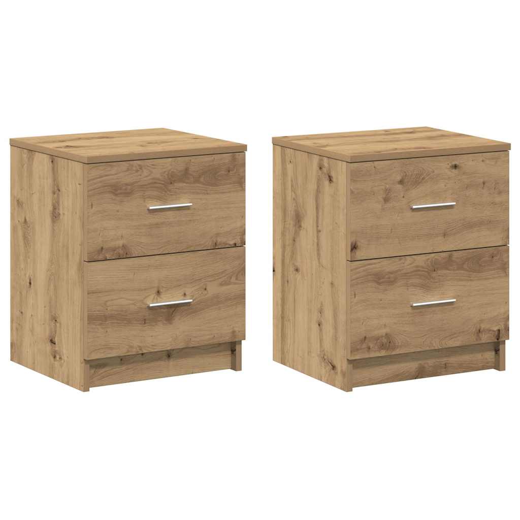 Nattbord 2 stk med 2 skuffer artisan eik 40x36x50 cm