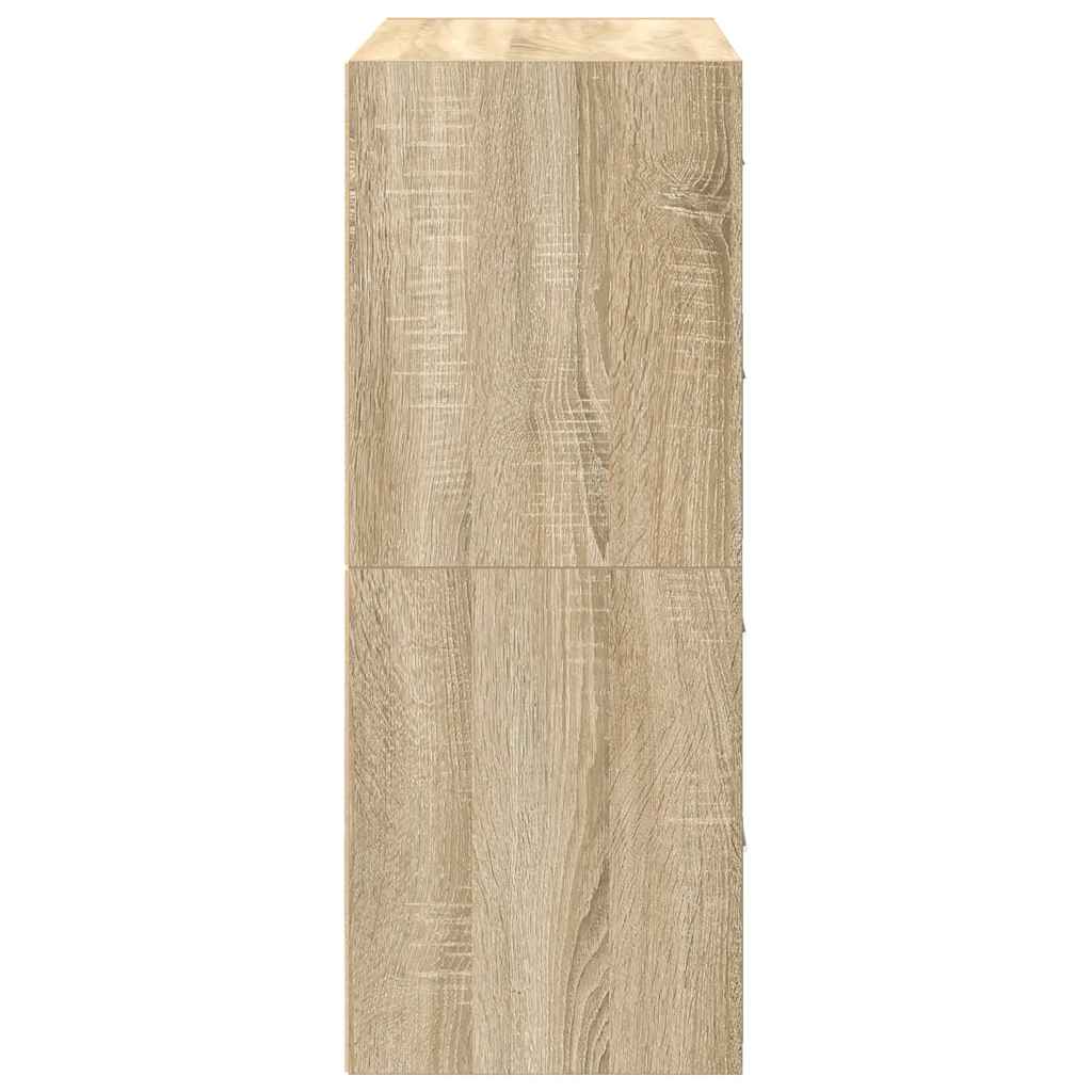 Skap med 4 skuffer 2 stk sonoma eik 60x31x40 cm konstruert tre