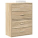 Skap med 4 skuffer 2 stk sonoma eik 60x31x40 cm konstruert tre