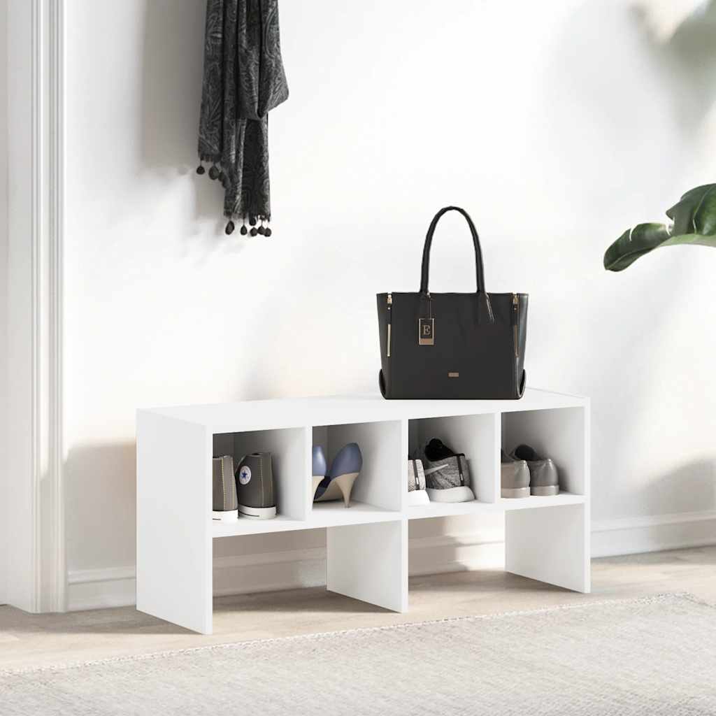 Skostativ stablebar hvit 89,5x30x40 cm