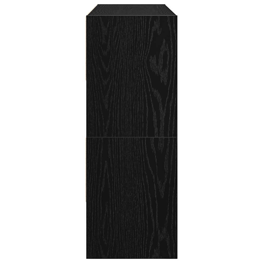 Skostativer 2 stk Stablebar Sort Eik 89,5x30x40 cm