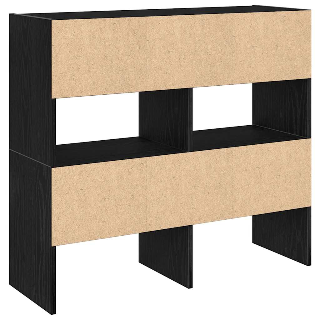 Skostativer 2 stk Stablebar Sort Eik 89,5x30x40 cm