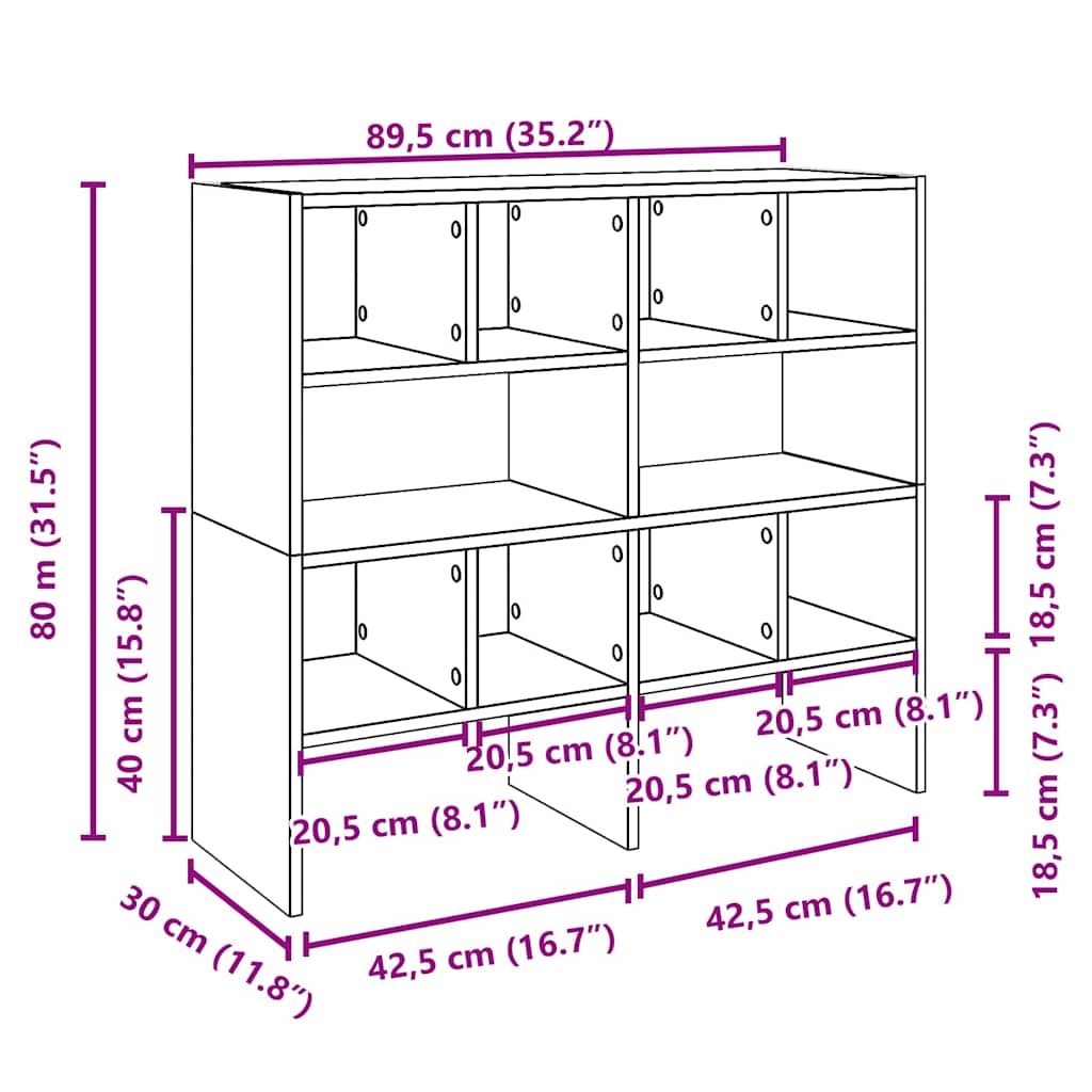 Skostativer 2 stk stablebar sonoma eik 89,5x30x40 cm