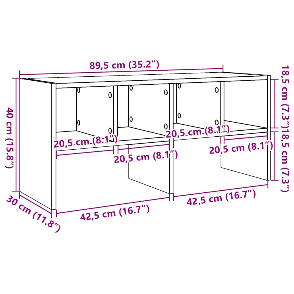 Skostativ stablebar brun eik 89,5x30x40 cm