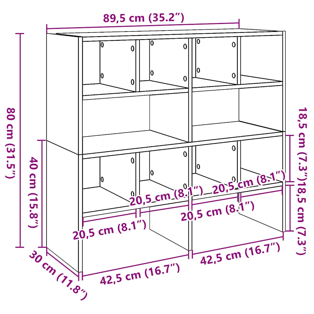 Skostativer 2 stk stablebar brun eik 89,5x30x40 cm