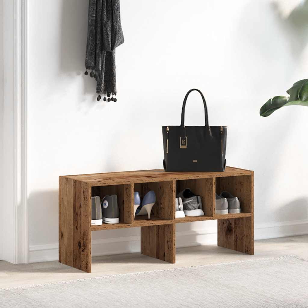 Skostativ stablebar gammelt tre 89,5x30x40 cm