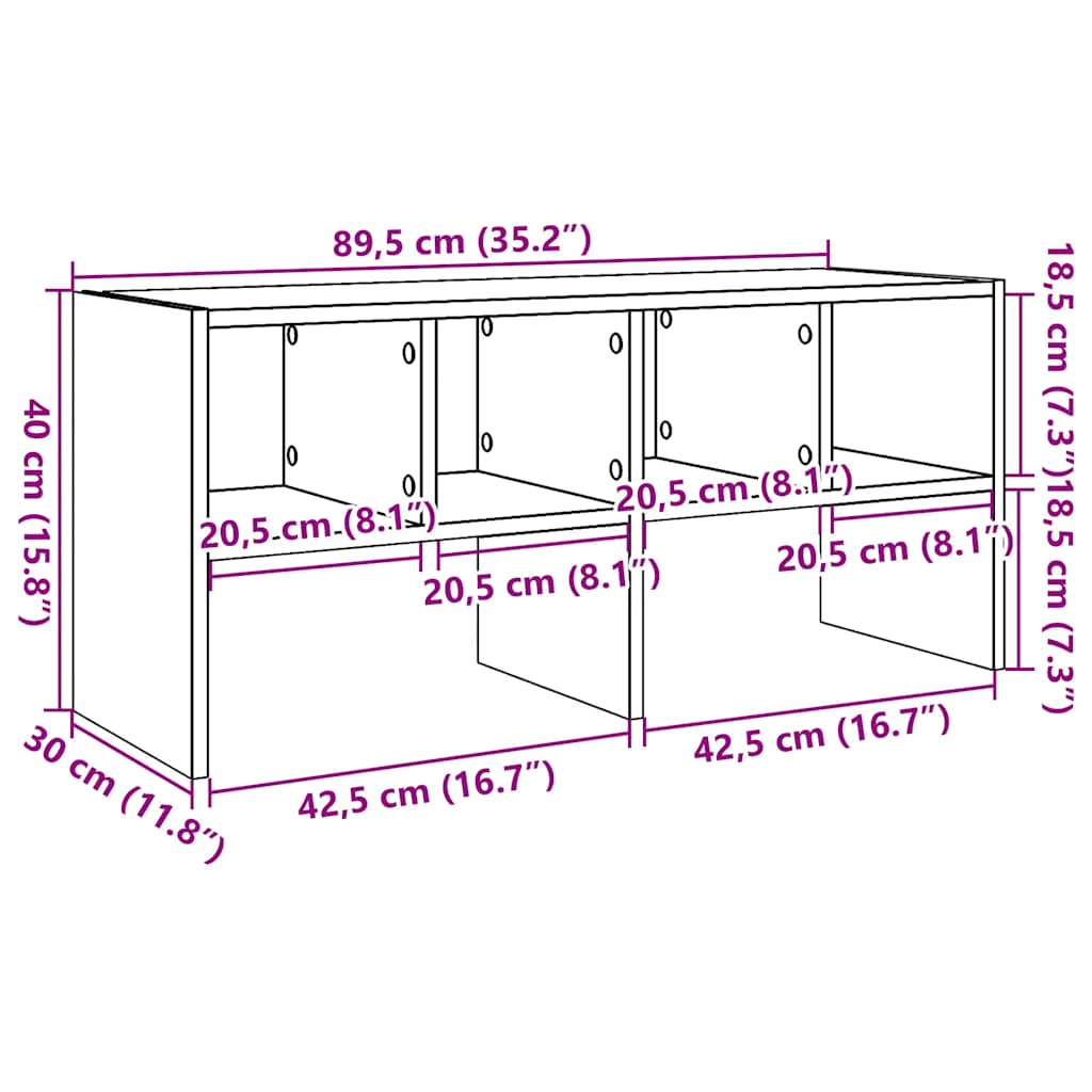 Skostativ stablebar gammelt tre 89,5x30x40 cm