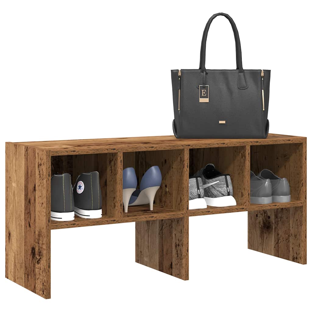 Skostativ stablebar gammelt tre 89,5x30x40 cm