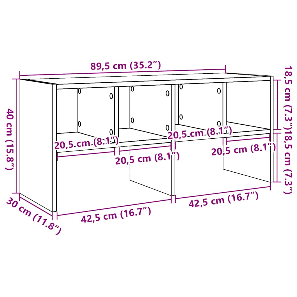 Skostativ stablebar artisan eik 89,5x30x40 cm