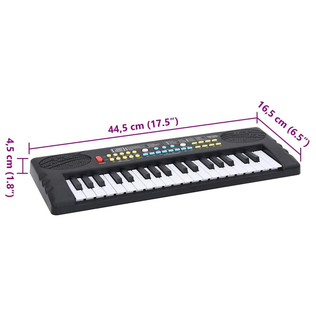 37 tangenter Piano elektrisk keyboard med mikrofon for barn