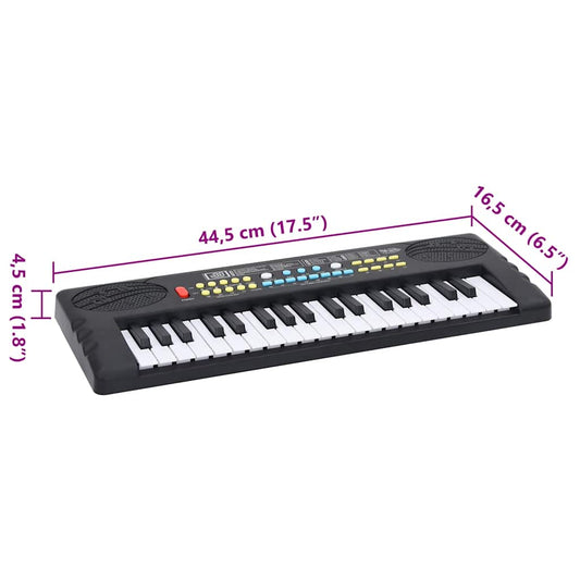 37 tangenter Piano elektrisk keyboard med mikrofon for barn