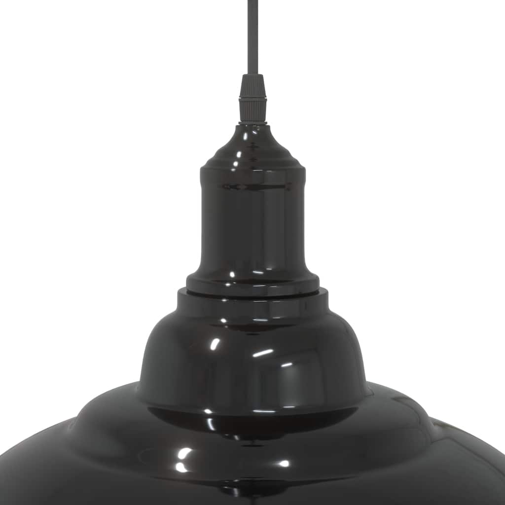 Pendellampe høydejusterbar E27 glans svart Ø 31 cm metall