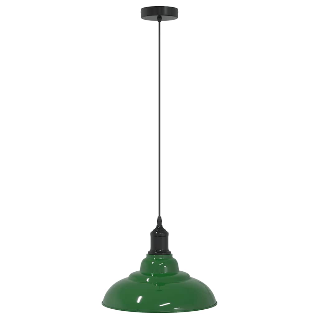 Pendellampe høydejusterbar E27 glans grønn Ø 31 cm metall