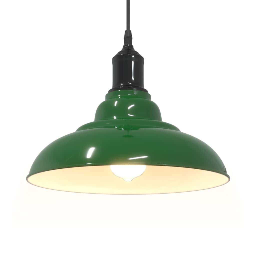 Pendellampe høydejusterbar E27 glans grønn Ø 31 cm metall