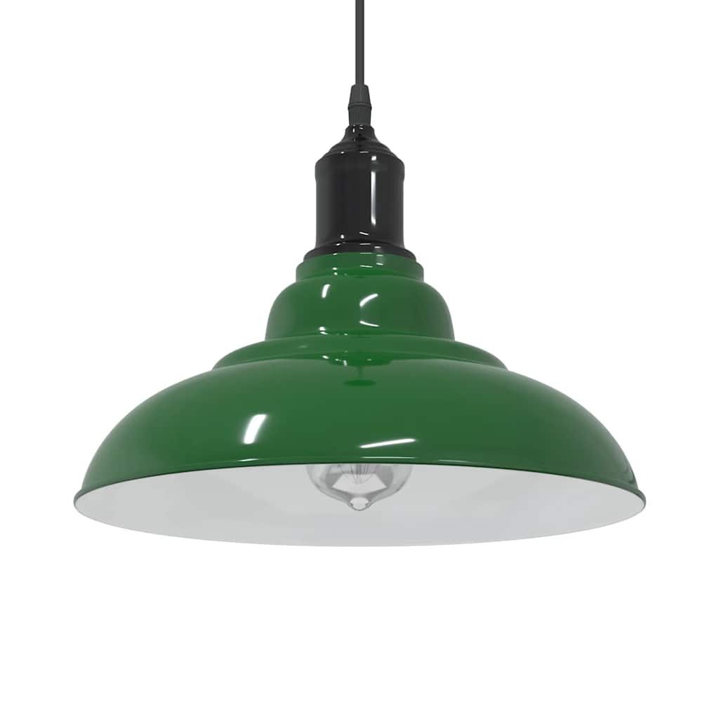 Pendellampe høydejusterbar E27 glans grønn Ø 31 cm metall