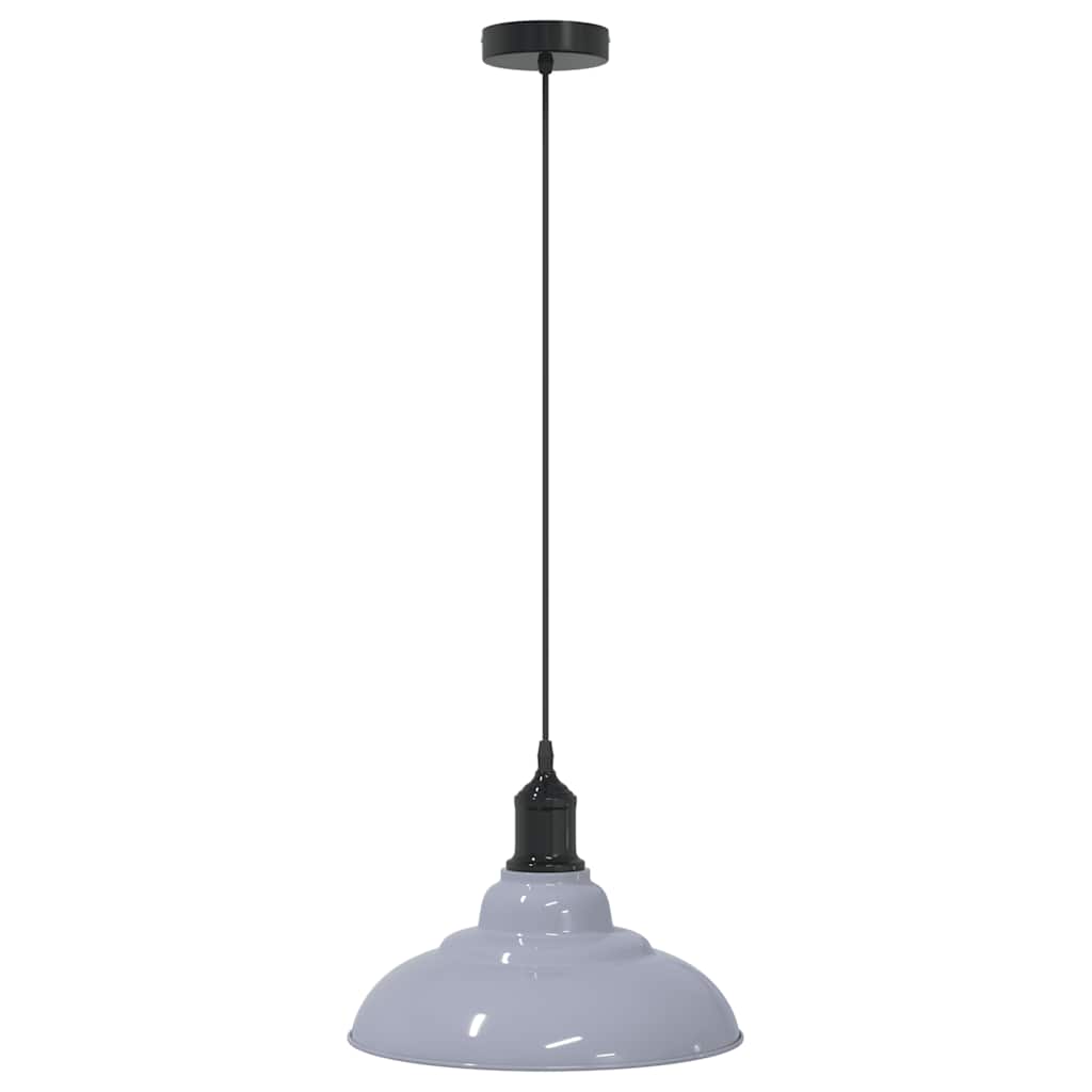 Pendellampe høydejusterbar E27 glans grå Ø 31 cm metall