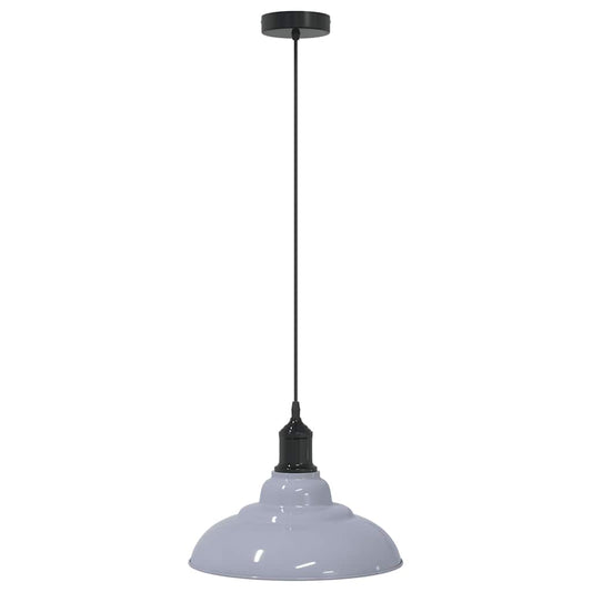 Pendellampe høydejusterbar E27 glans grå Ø 31 cm metall