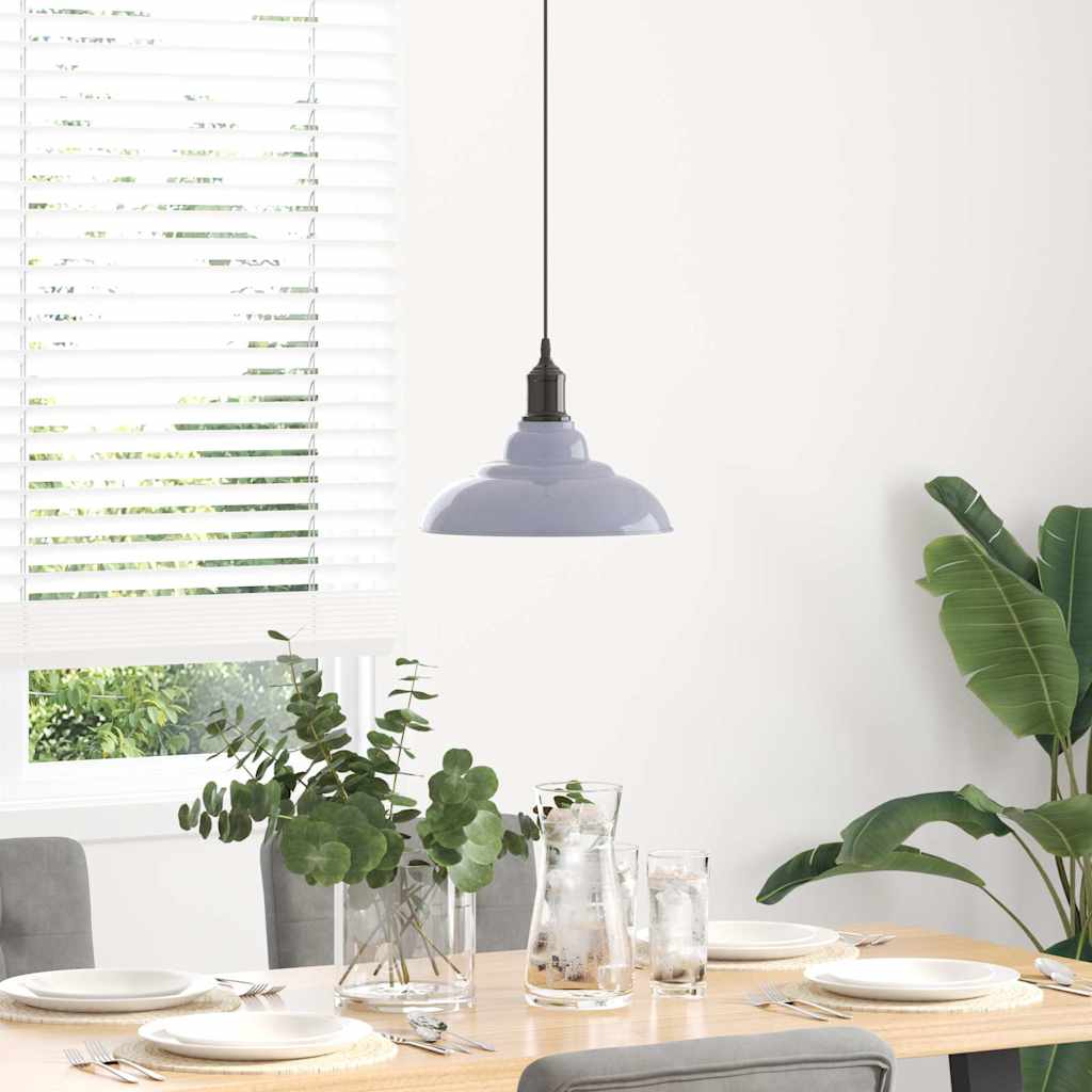 Pendellampe høydejusterbar E27 glans grå Ø 31 cm metall