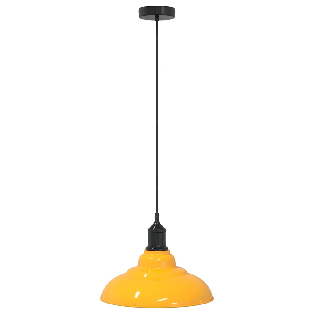 Pendellampe høydejusterbar E27 glans gul Ø 31 cm metall