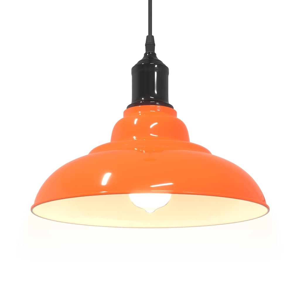 Pendellampe høydejusterbar E27 glans oransje Ø 31 cm metall