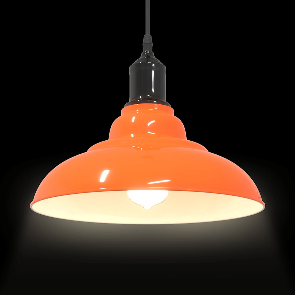 Pendellampe høydejusterbar E27 glans oransje Ø 31 cm metall