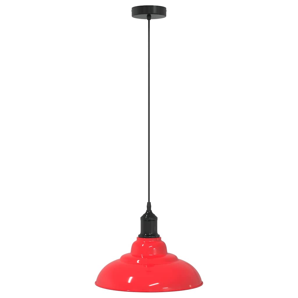 Pendellampe høydejusterbar E27 glans rød Ø 31 cm metall vidaXL