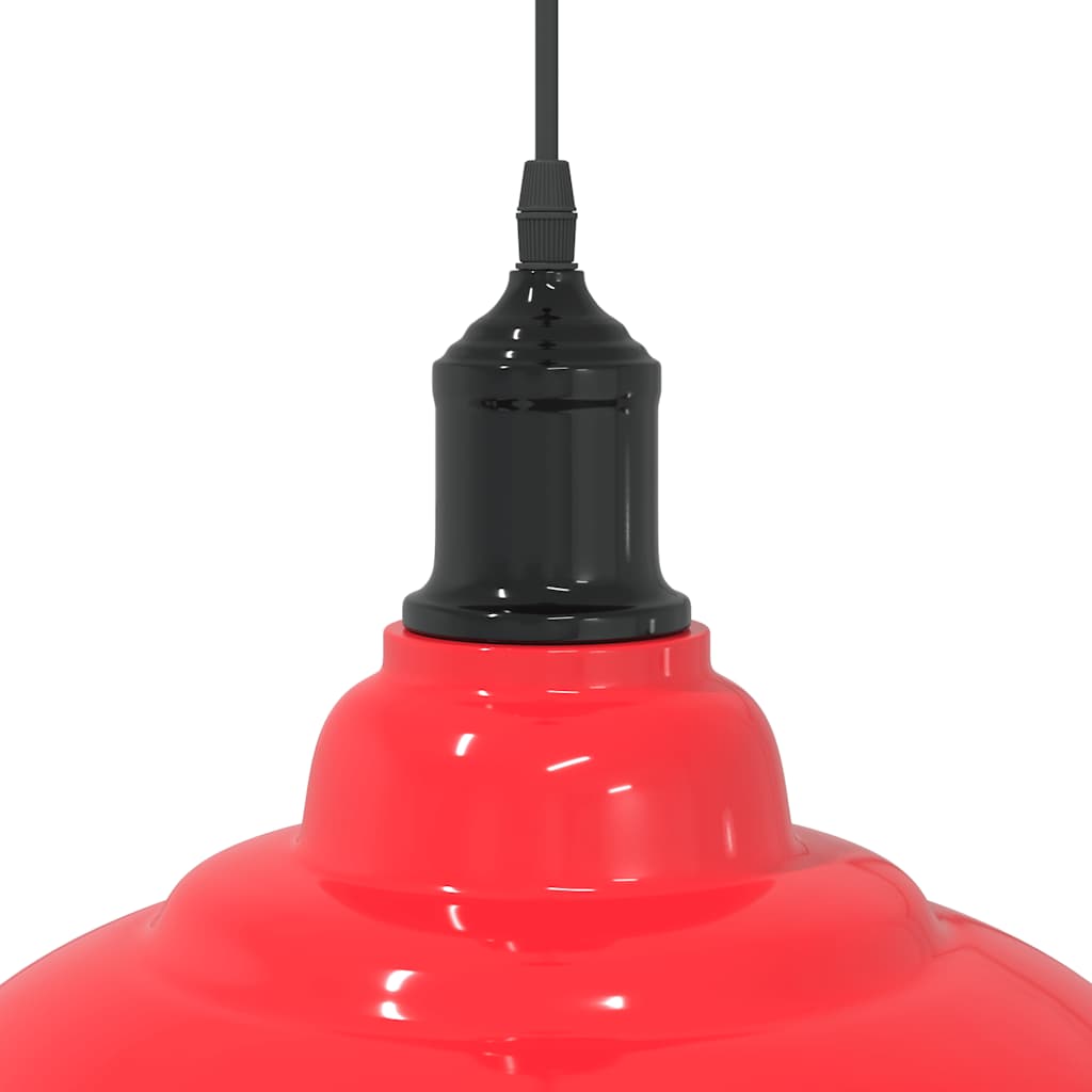 Pendellampe høydejusterbar E27 glans rød Ø 31 cm metall vidaXL