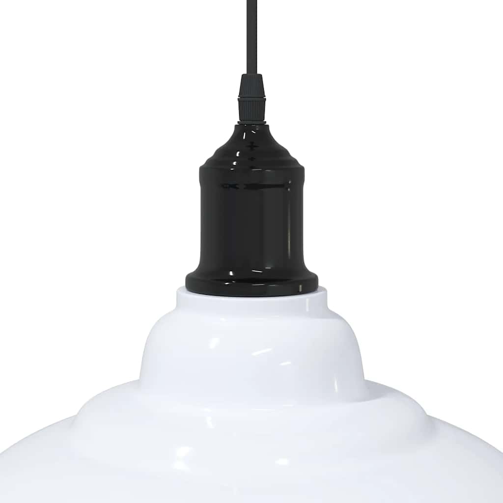 Pendellampe høydejusterbar E27 glans hvit Ø 31 cm metall