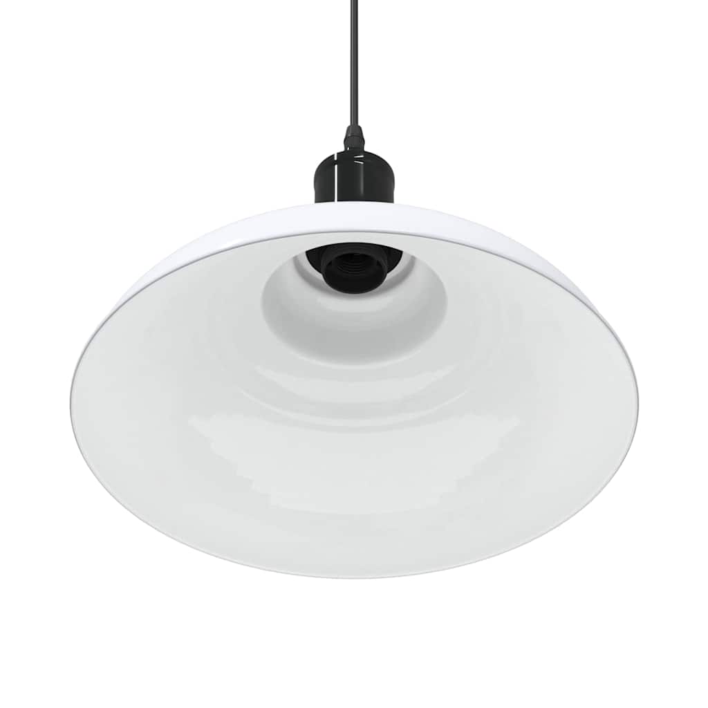 Pendellampe høydejusterbar E27 glans hvit Ø 31 cm metall