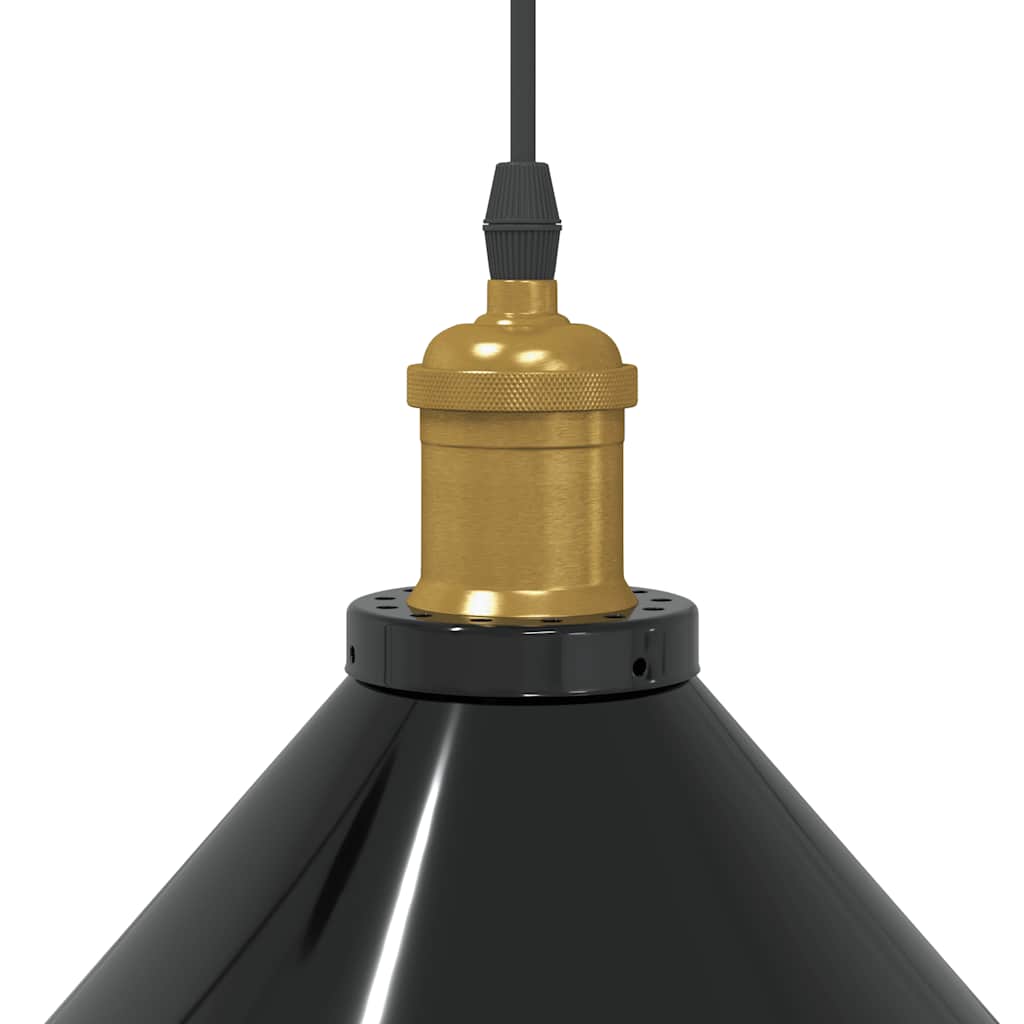 Pendellampe høydejusterbar E27 glans svart Ø 22 cm metall