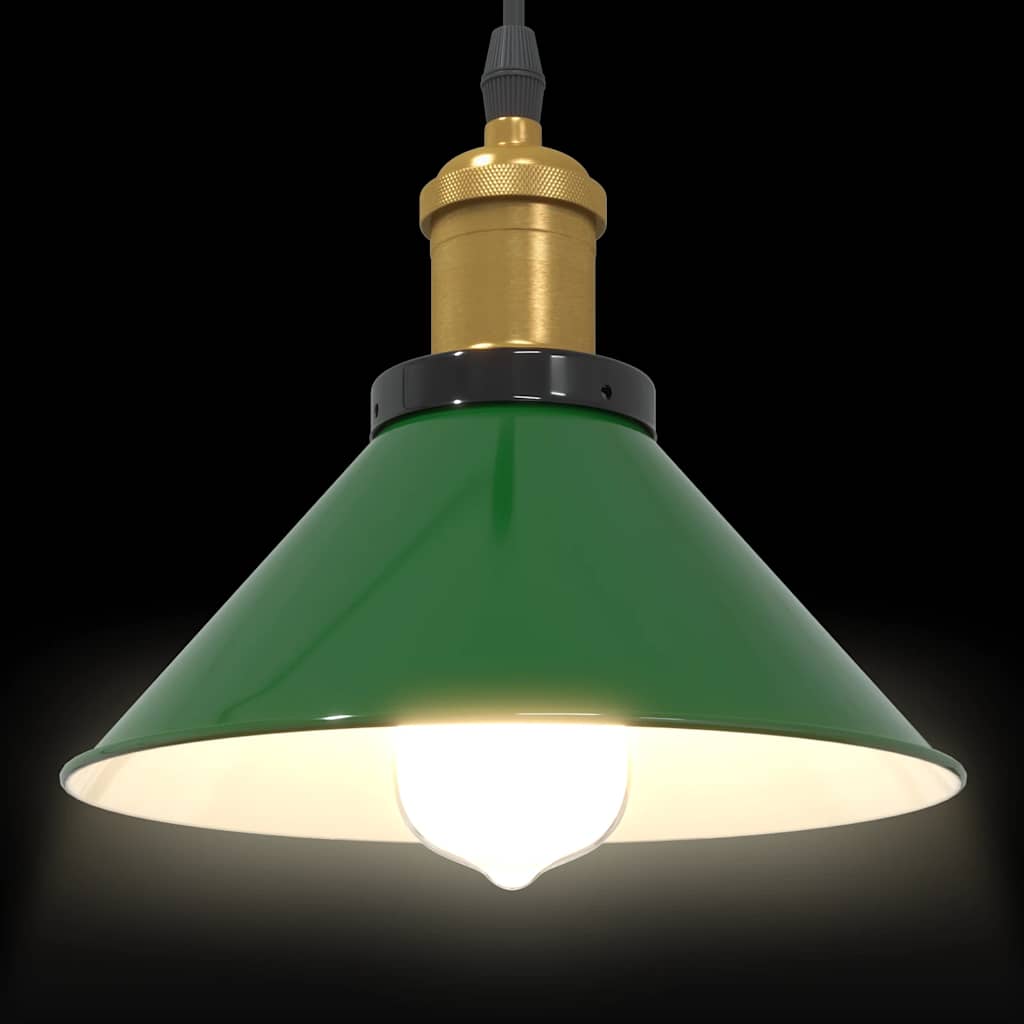 Pendellampe høydejusterbar E27 glans grønn Ø 22 cm metall