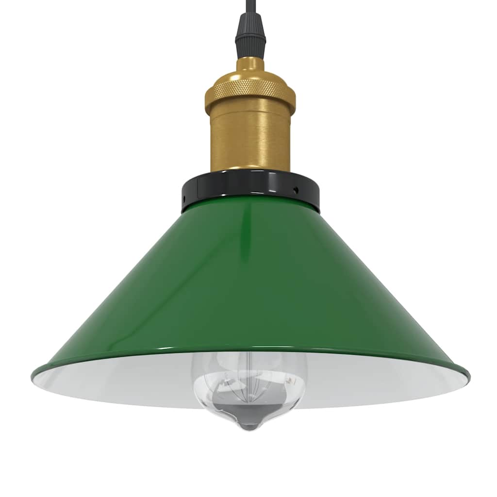 Pendellampe høydejusterbar E27 glans grønn Ø 22 cm metall