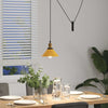 Pendellampe høydejusterbar E27 glans gul Ø 22 cm metall