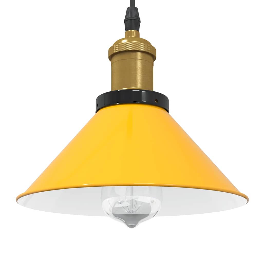 Pendellampe høydejusterbar E27 glans gul Ø 22 cm metall