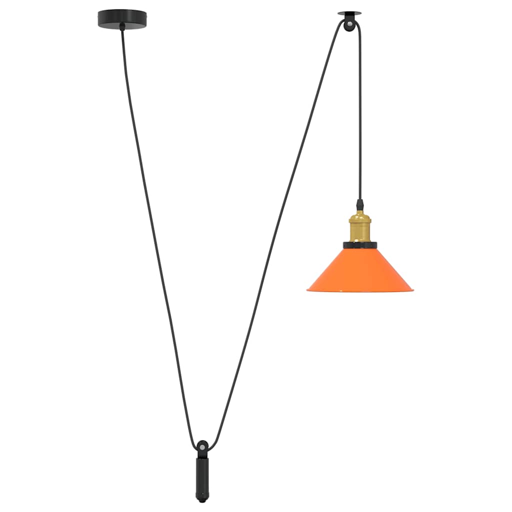 Pendellampe høydejusterbar E27 glans oransje Ø 22 cm metall