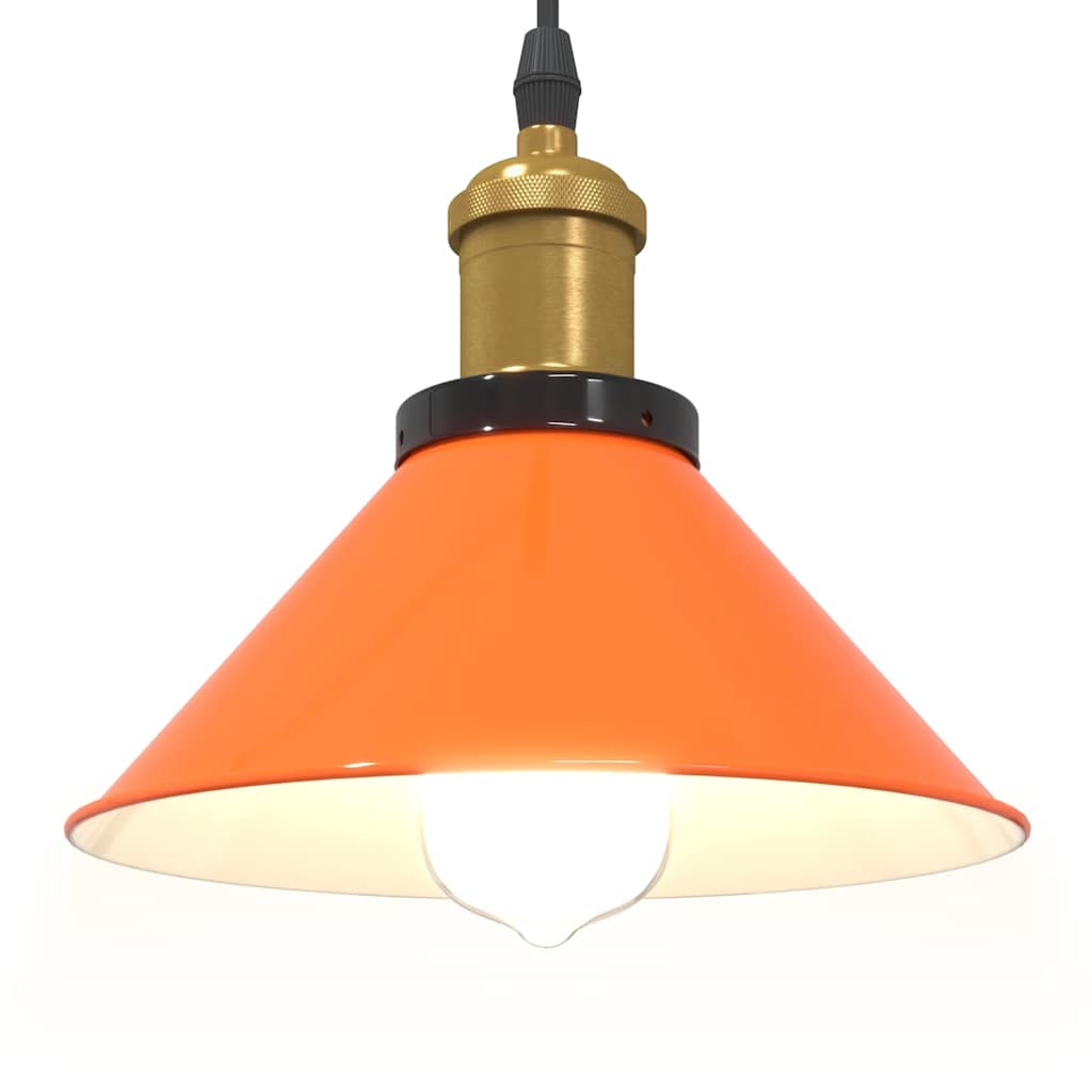 Pendellampe høydejusterbar E27 glans oransje Ø 22 cm metall