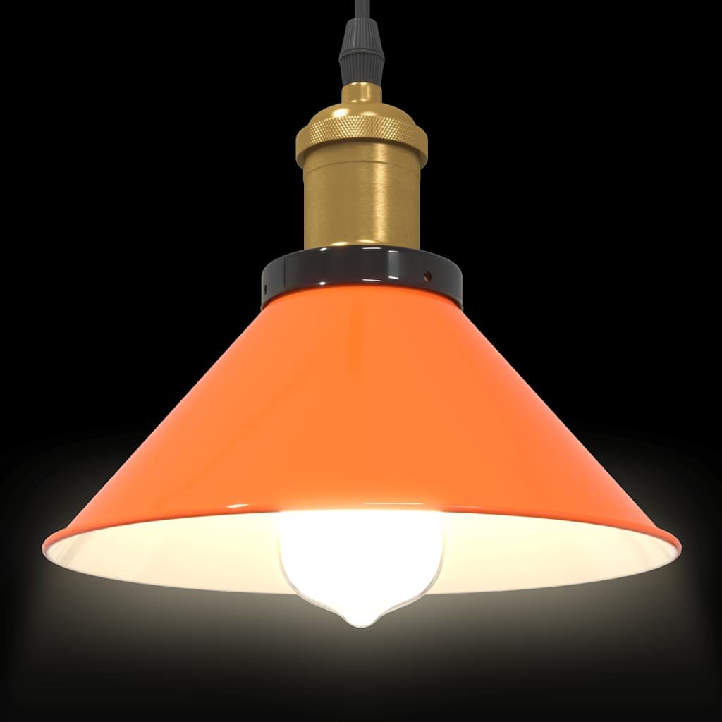 Pendellampe høydejusterbar E27 glans oransje Ø 22 cm metall