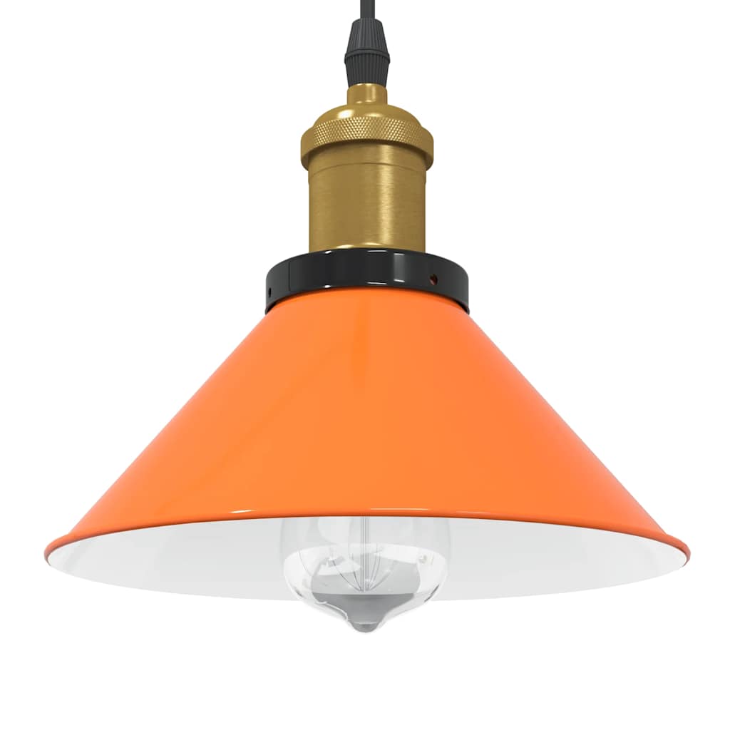 Pendellampe høydejusterbar E27 glans oransje Ø 22 cm metall