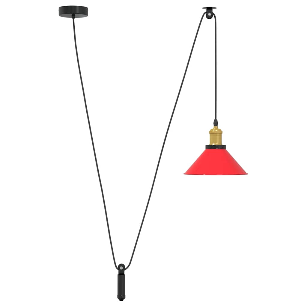 Pendellampe høydejusterbar E27 glans rød Ø 22 cm metall