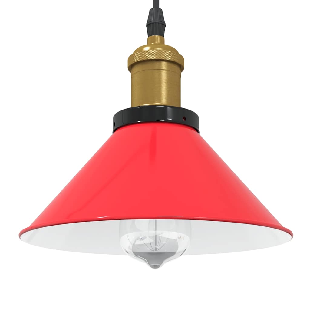 Pendellampe høydejusterbar E27 glans rød Ø 22 cm metall