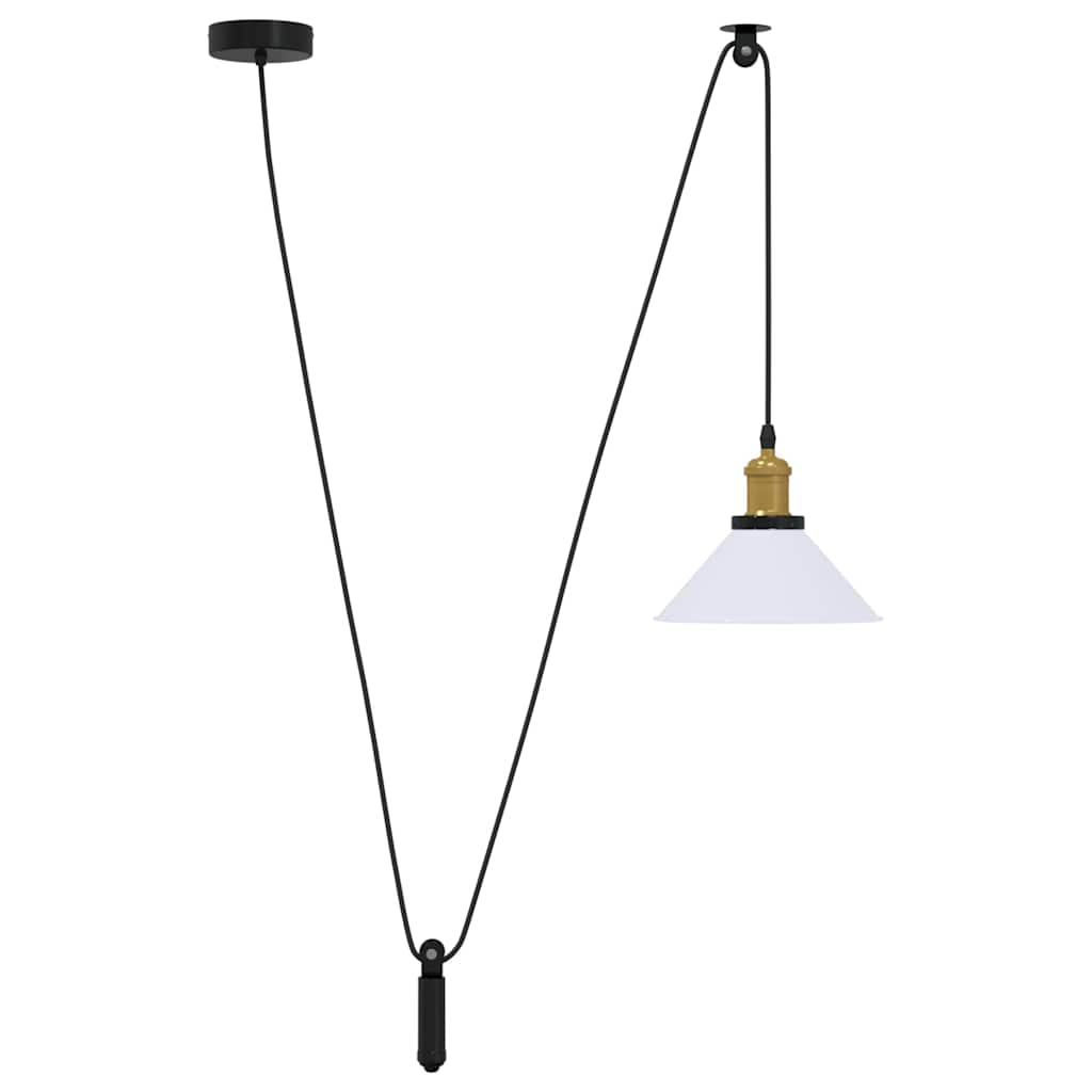 Pendellampe høydejusterbar E27 glans hvit Ø 22 cm metall