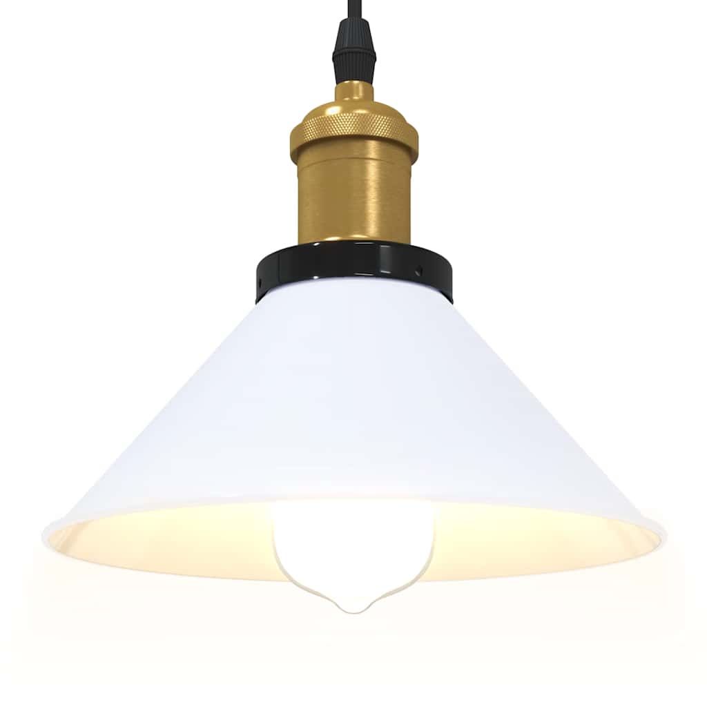 Pendellampe høydejusterbar E27 glans hvit Ø 22 cm metall
